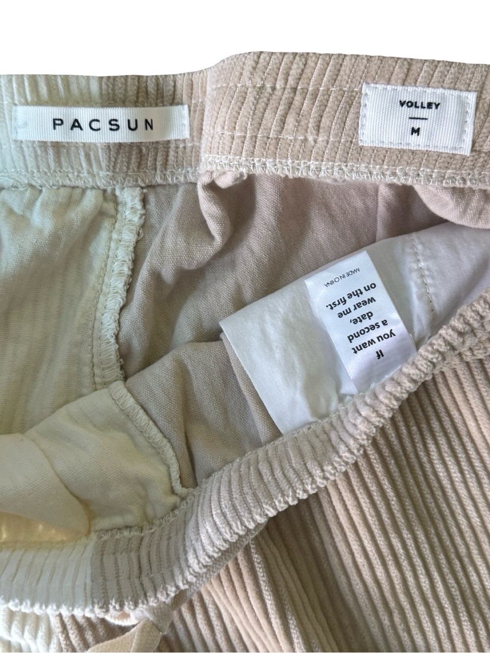 PacSun Men's Colorblock Cream/Tan Corduroy Shorts | Excellent condition - Picture 4 of 8